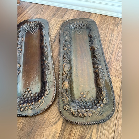 VINTAGE HAMMERED COPPER FRUIT TRAYS 2 (Made IN INDIA) - Picture 4 of 9